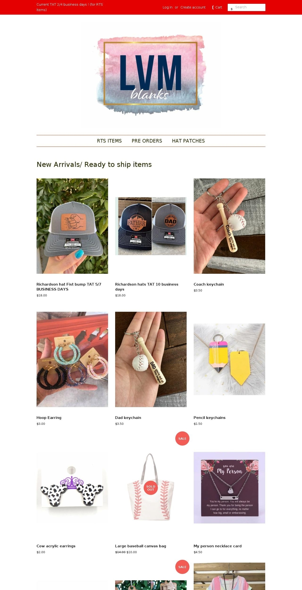 lvmblanks.com shopify website screenshot