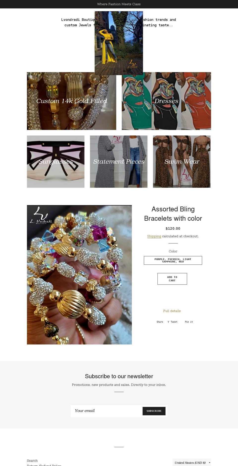 lvondrediboutique.com shopify website screenshot
