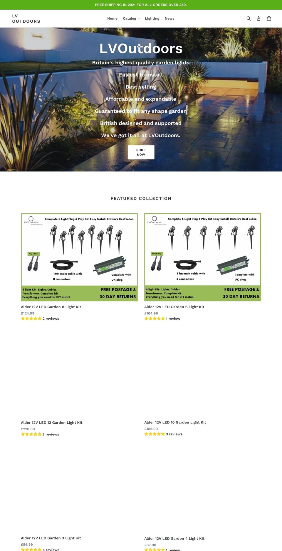 lvoutdoors.com shopify website screenshot