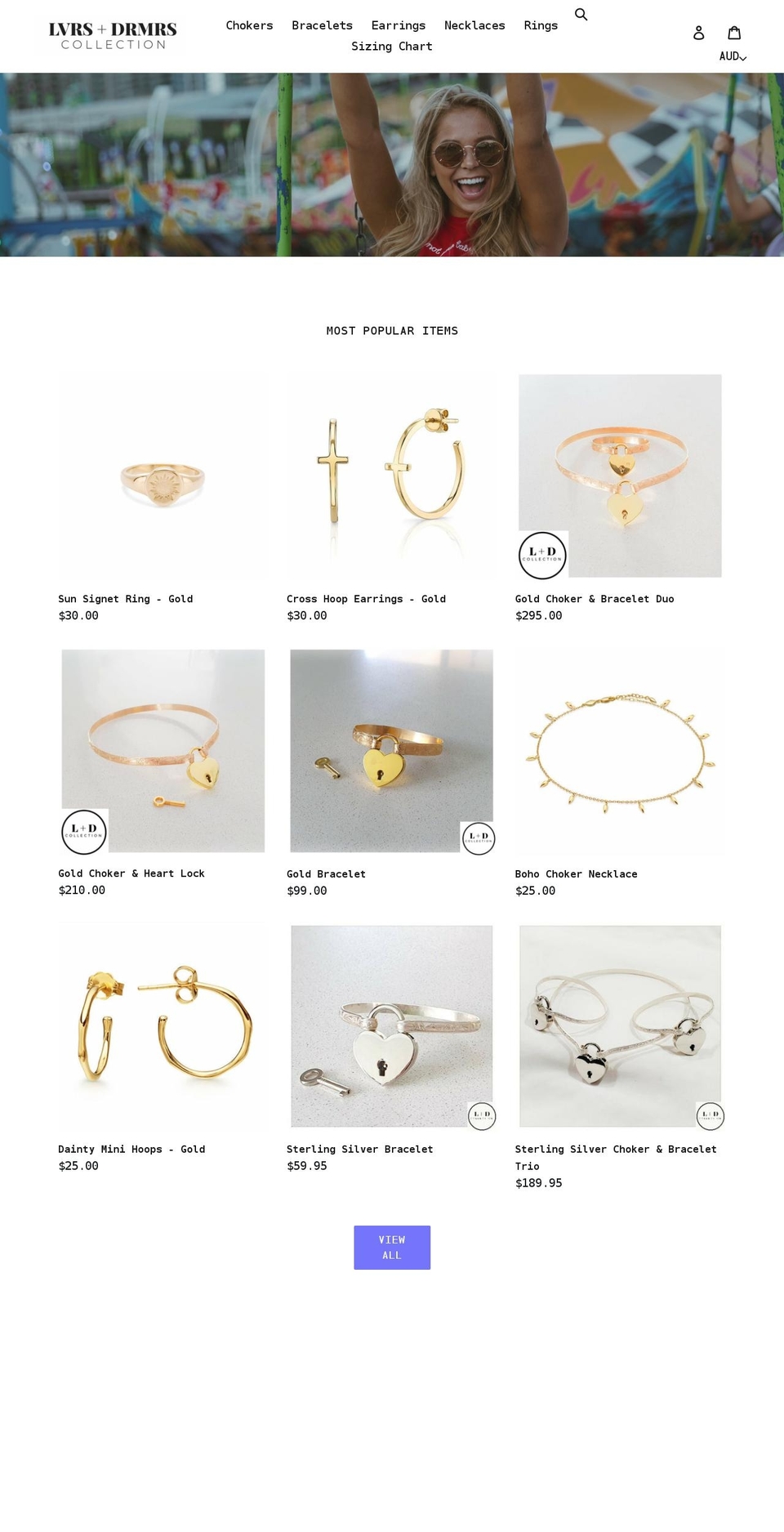 lvrsanddrmrscollection.com.au shopify website screenshot