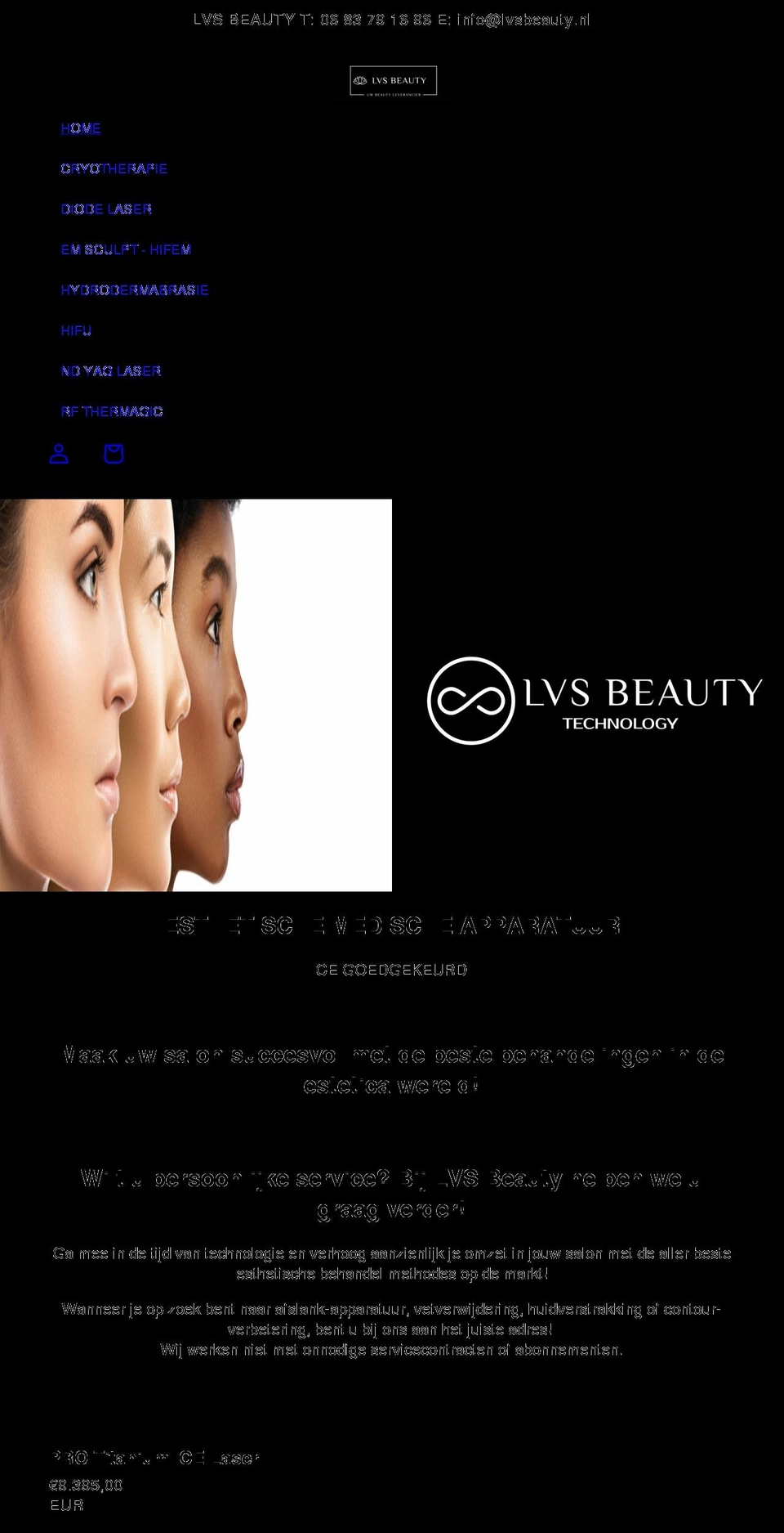 lvsbeauty.nl shopify website screenshot