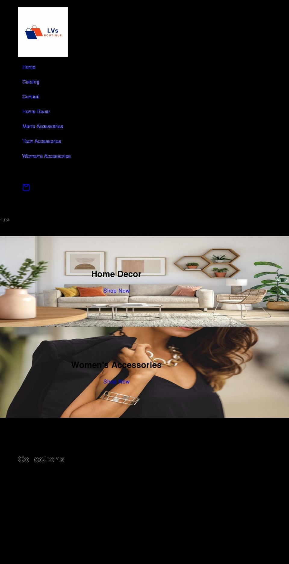 lvsboutique.com shopify website screenshot