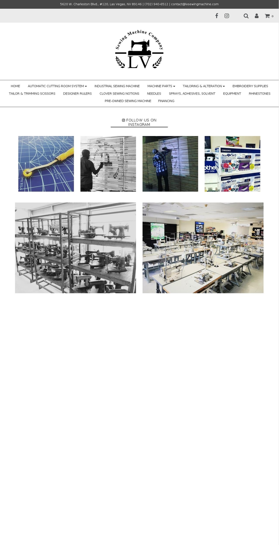 lvsewingmachine.com — Shopify storefront screenshot