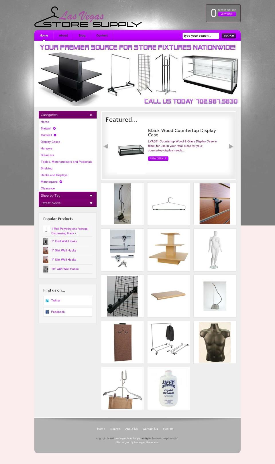 lvstorefixtures.com — Shopify storefront screenshot