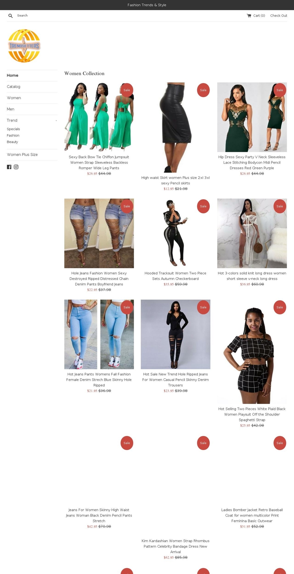 lvtrendsetters.com — Shopify storefront screenshot
