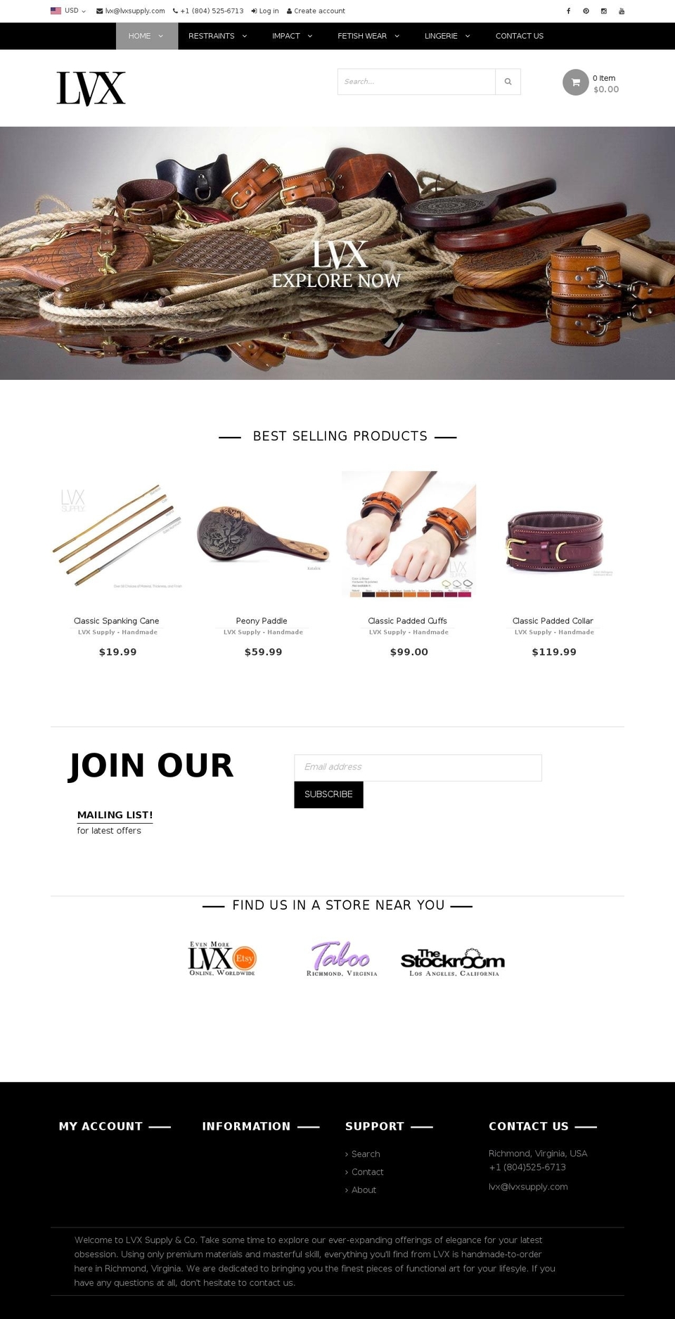 lvxsupply.com — Shopify storefront screenshot