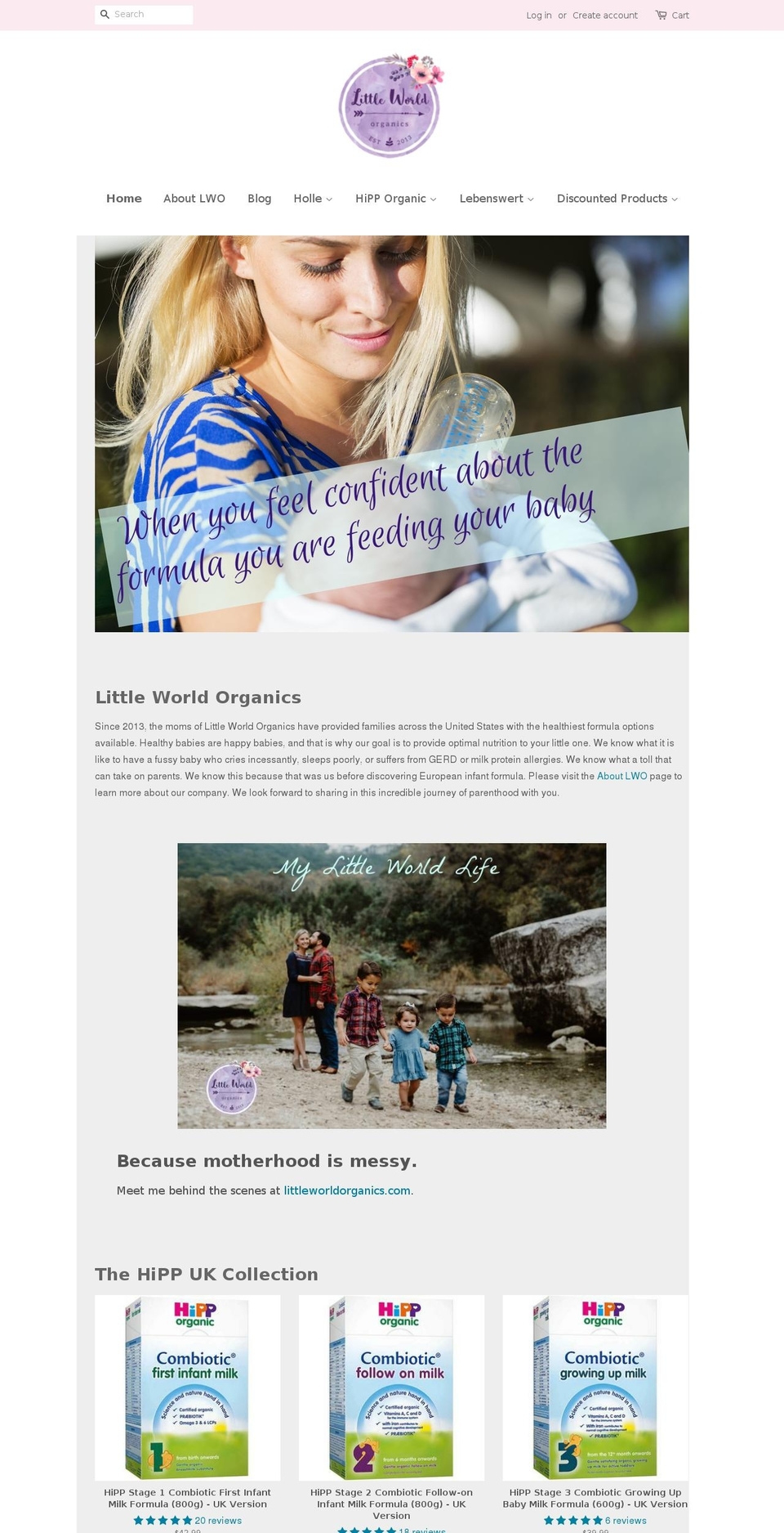 lworganics.com shopify website screenshot