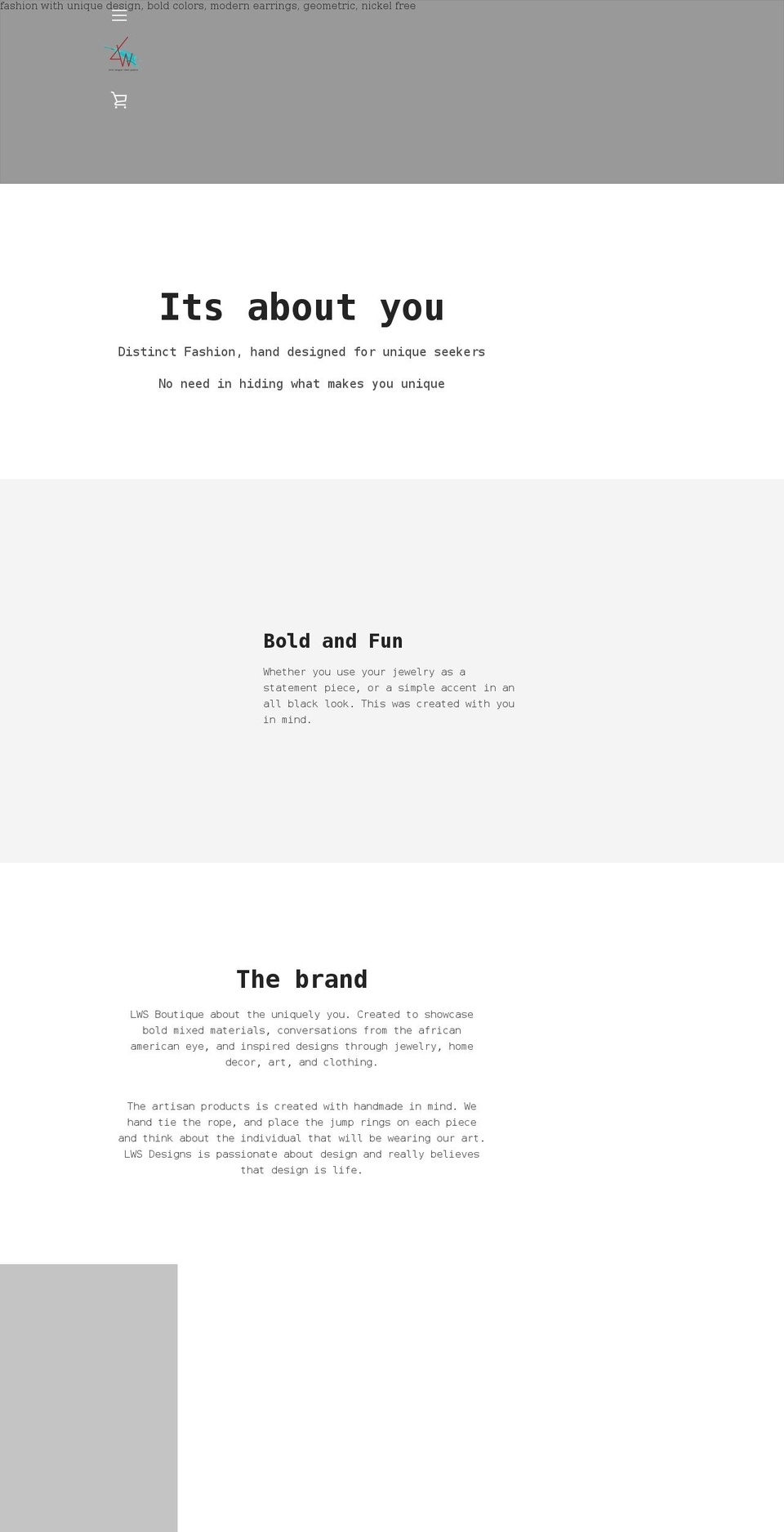 lwsboutique.com shopify website screenshot