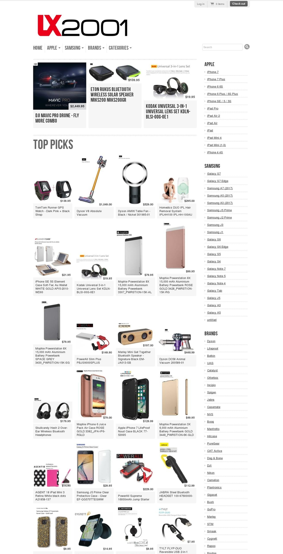 lx2001.com shopify website screenshot