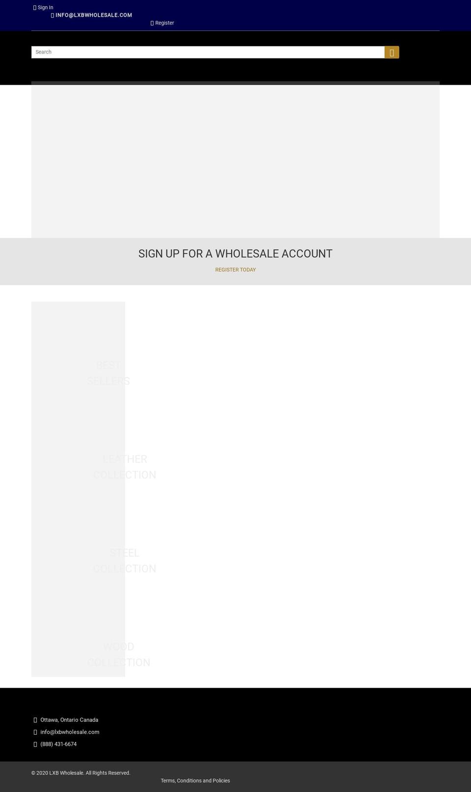 lxbwholesale.com shopify website screenshot