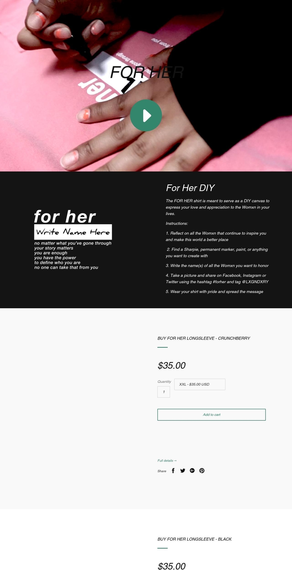 lxgndxry.com shopify website screenshot