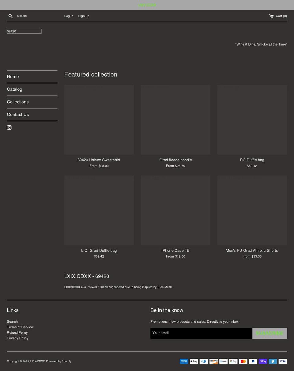 lxixcdxx.com shopify website screenshot