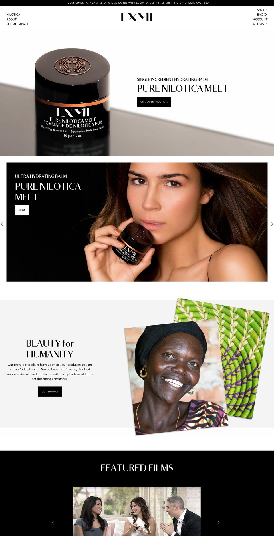 lxmi.com shopify website screenshot