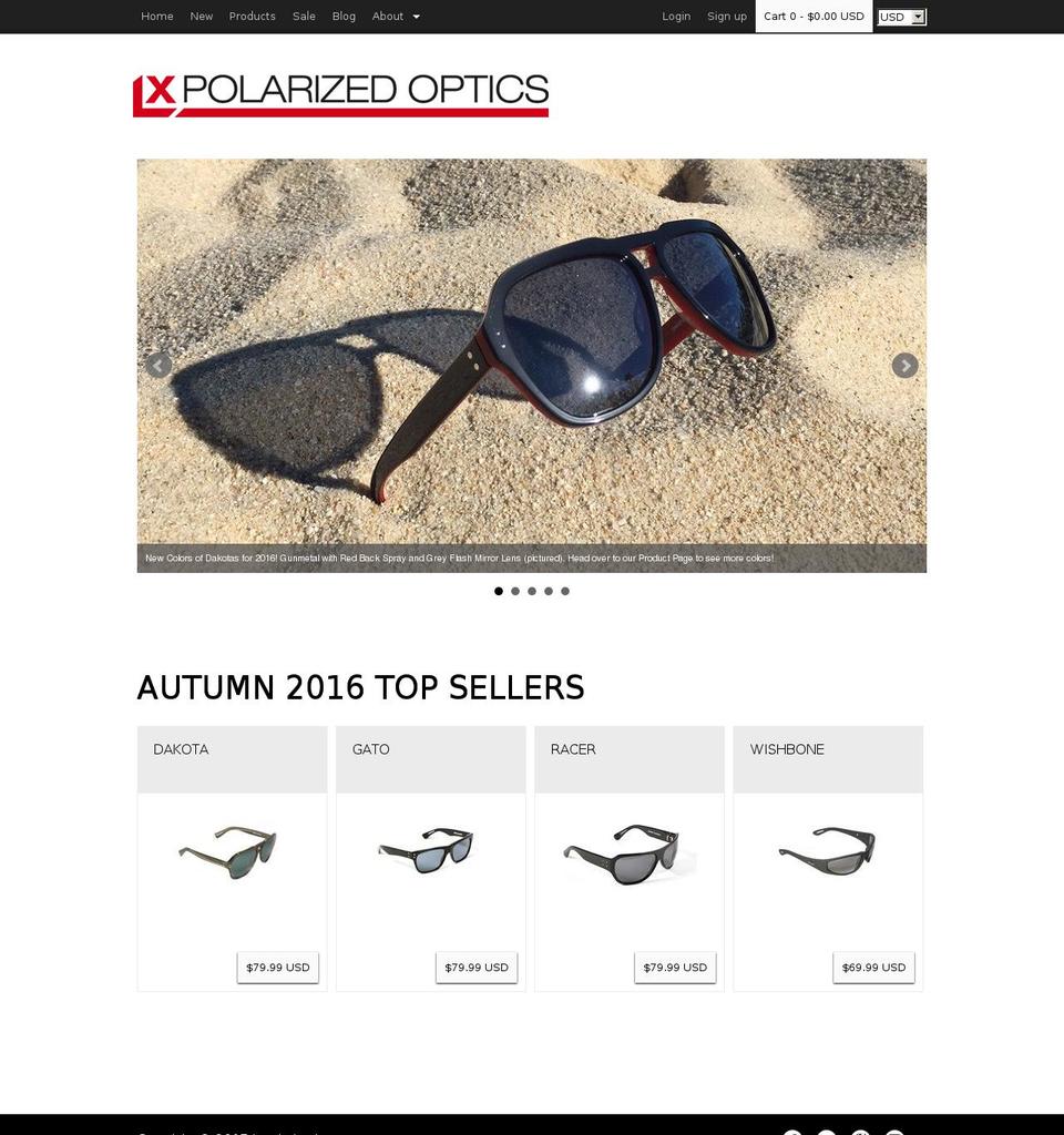 Stoked Shopify theme site example lxpolarized.com