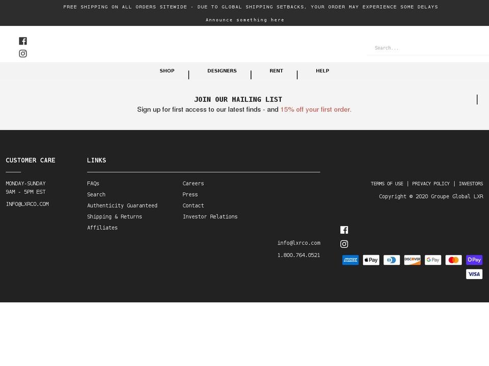 Theme export -- Shopify theme site example lxrlabs.com