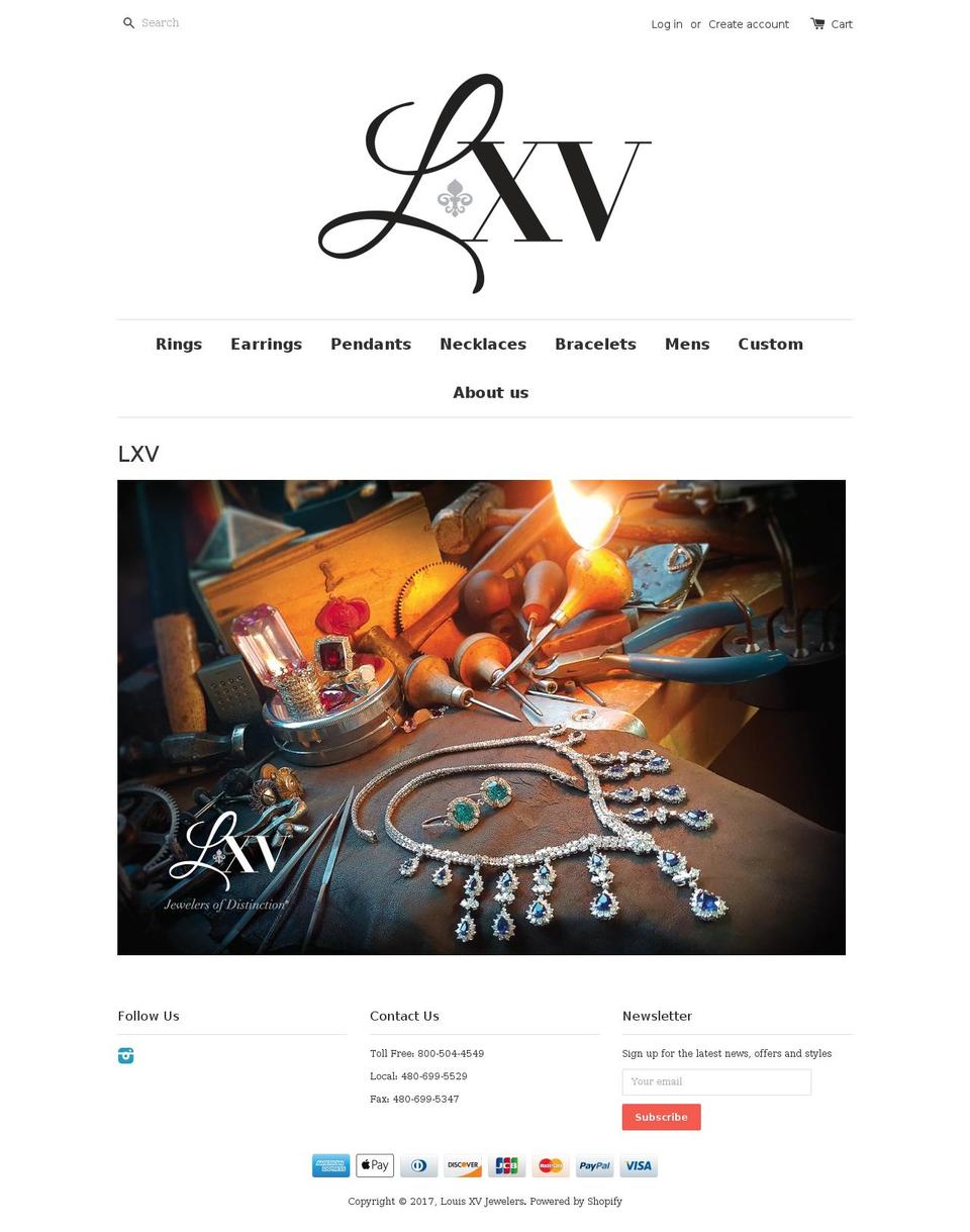 lxvjewels.com shopify website screenshot