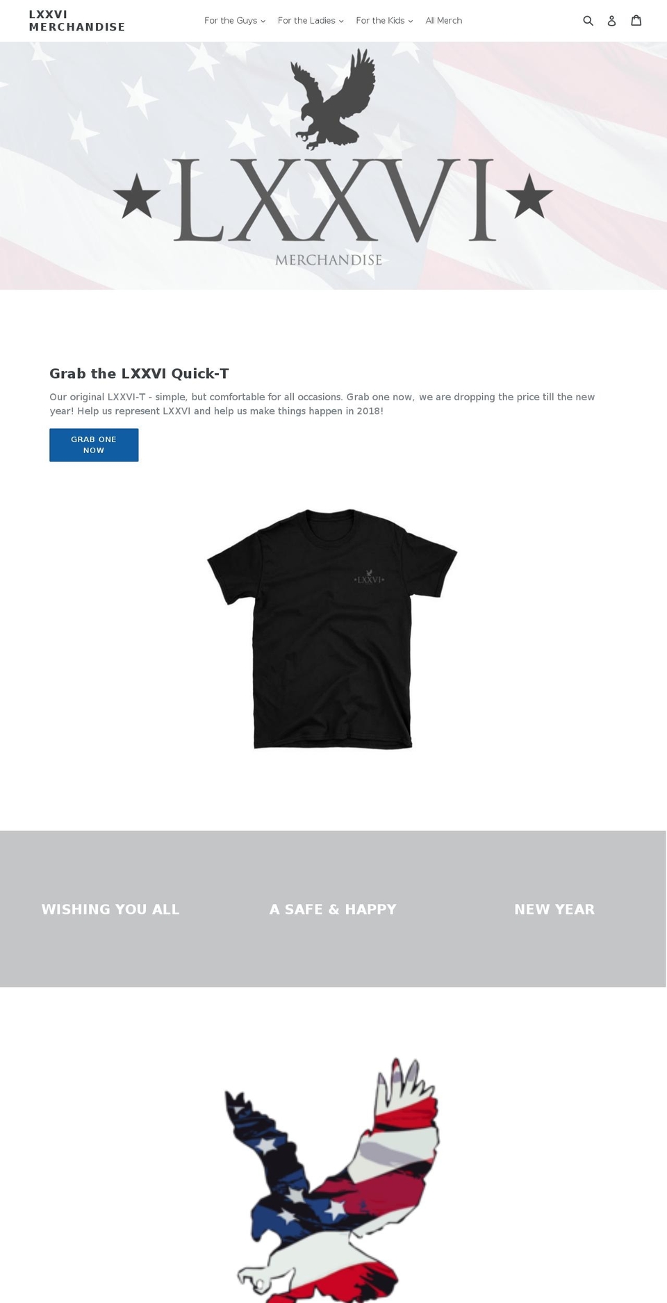 lxxvi.us shopify website screenshot