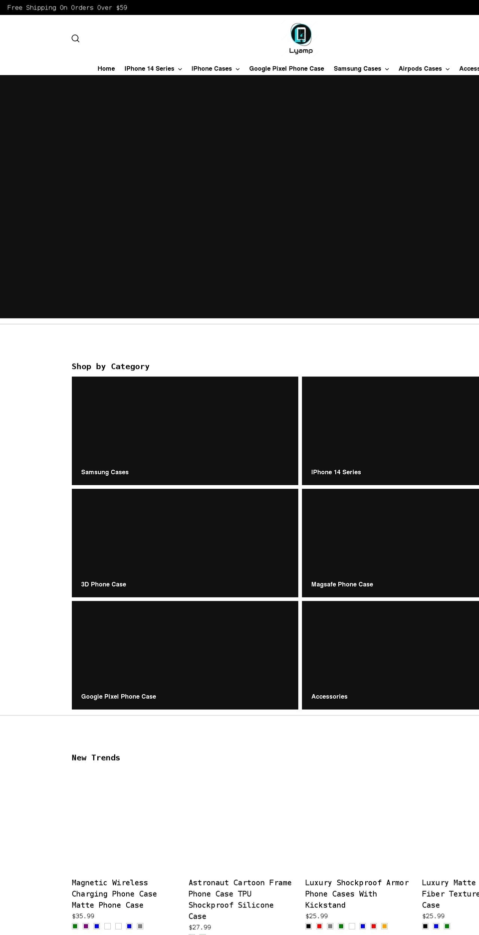 lyamp.com shopify website screenshot