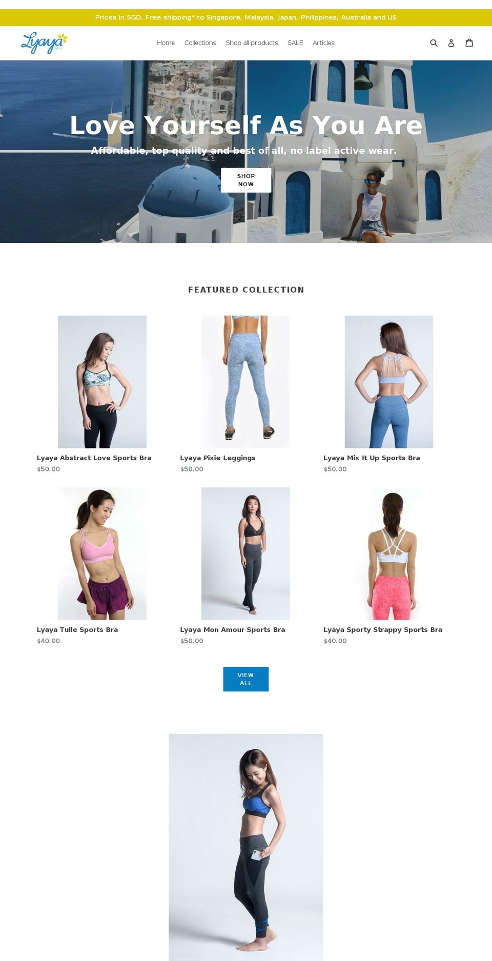 lyayabyfj.com — Shopify storefront screenshot