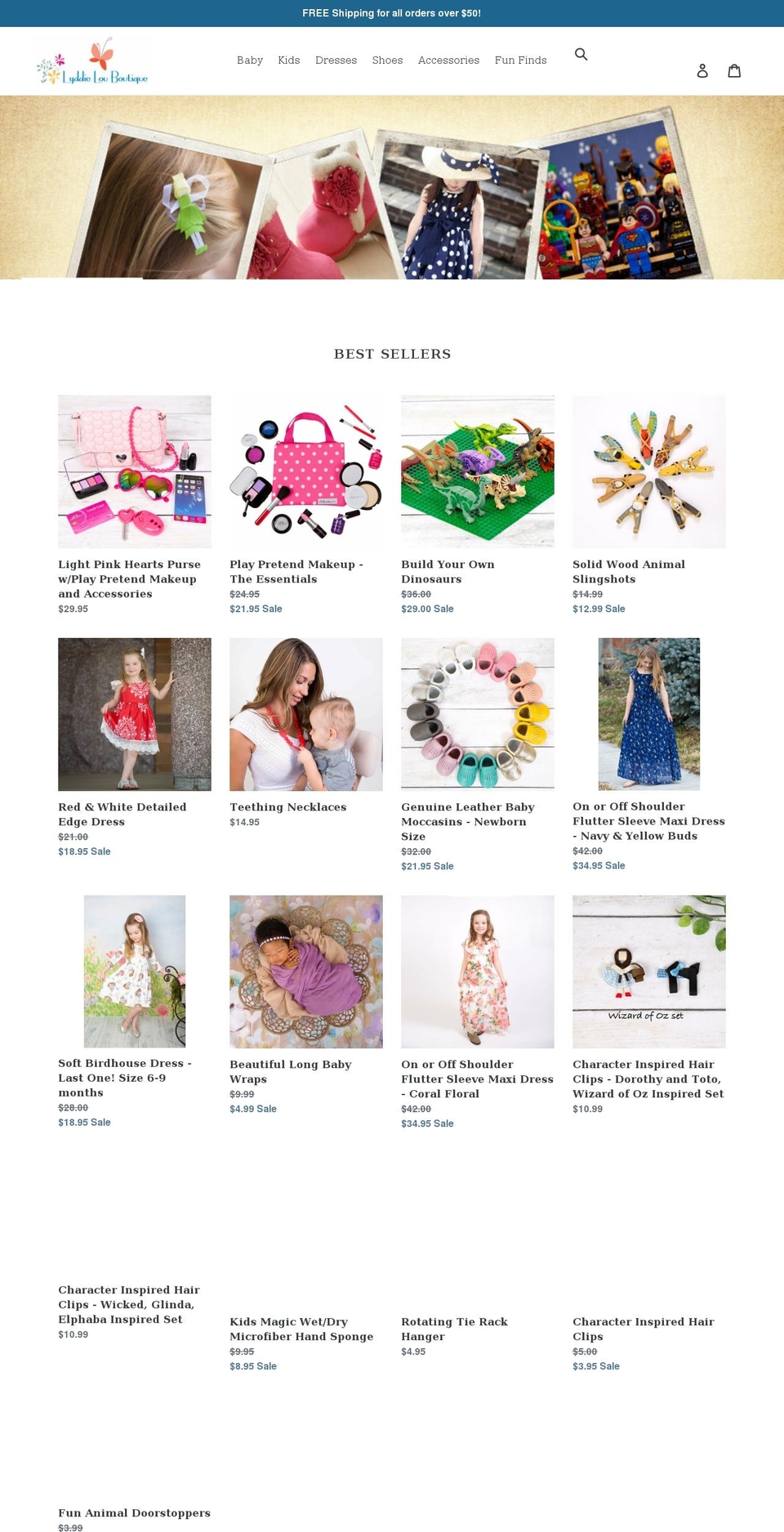 lyddielou.com shopify website screenshot