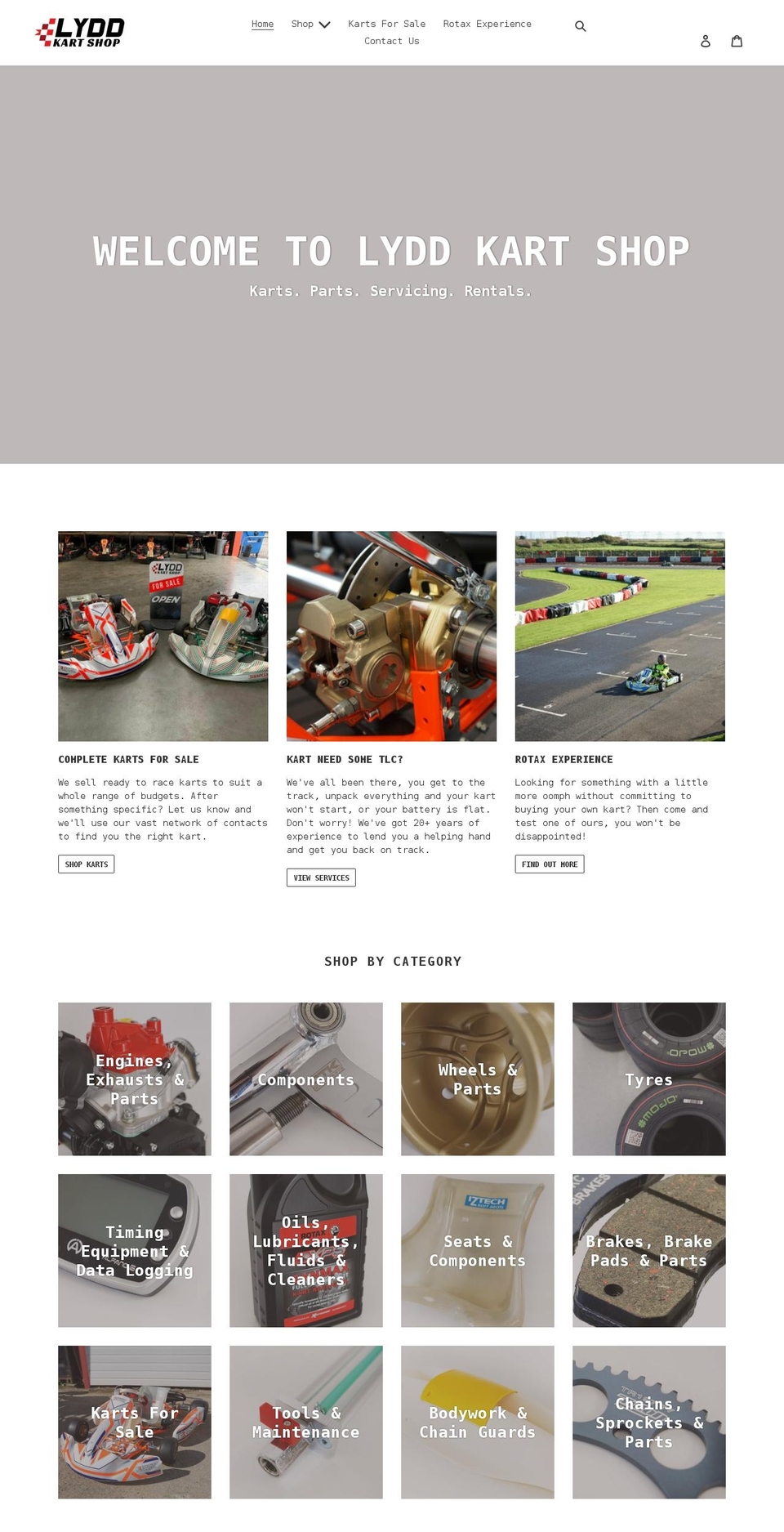 lyddkartshop.co.uk shopify website screenshot