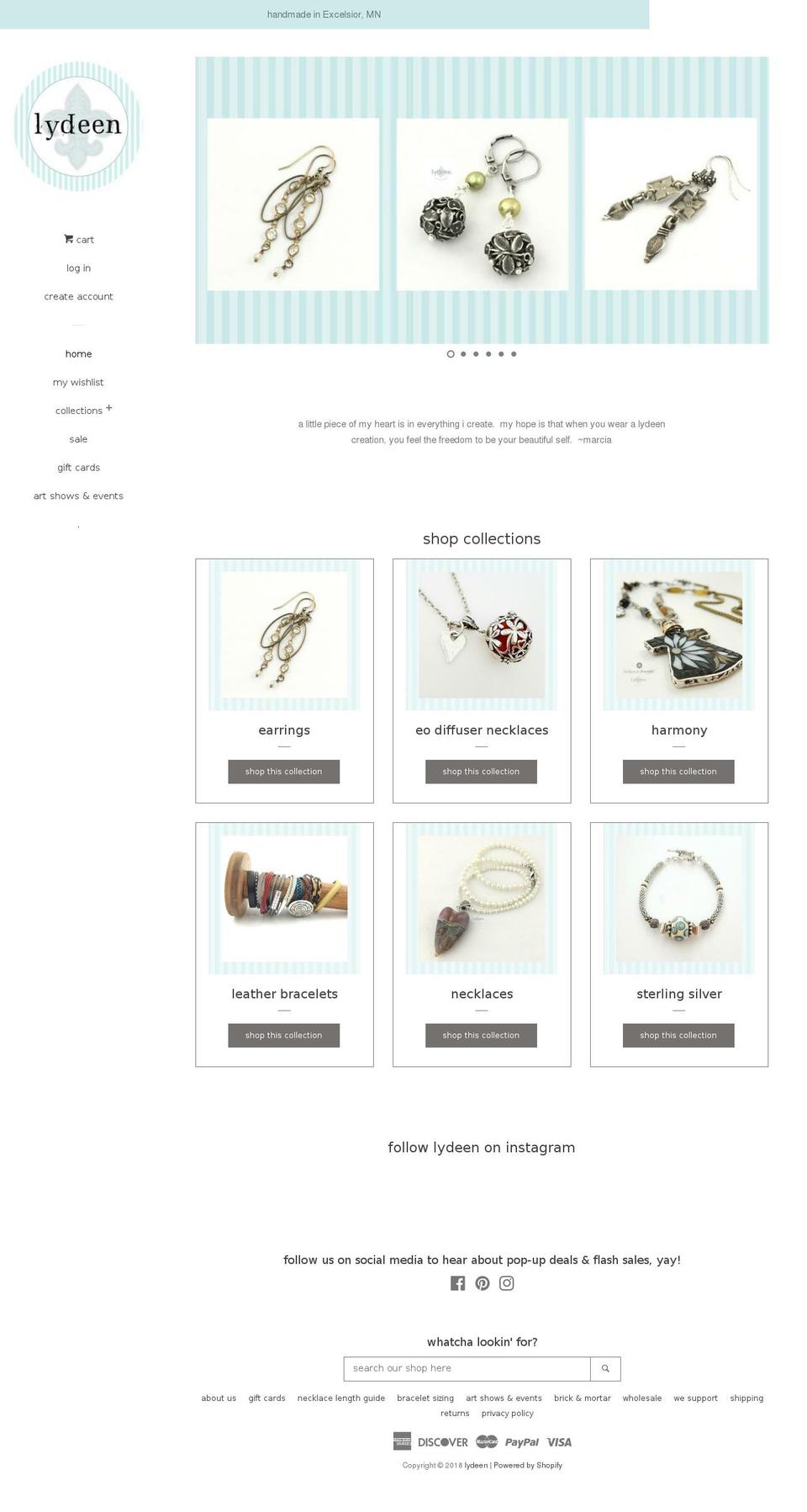 lydeen.com shopify website screenshot