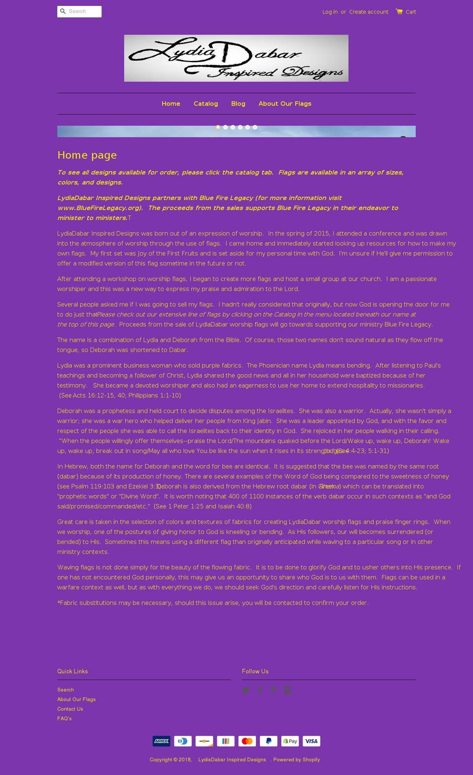 lydiadabar.com — Shopify storefront screenshot