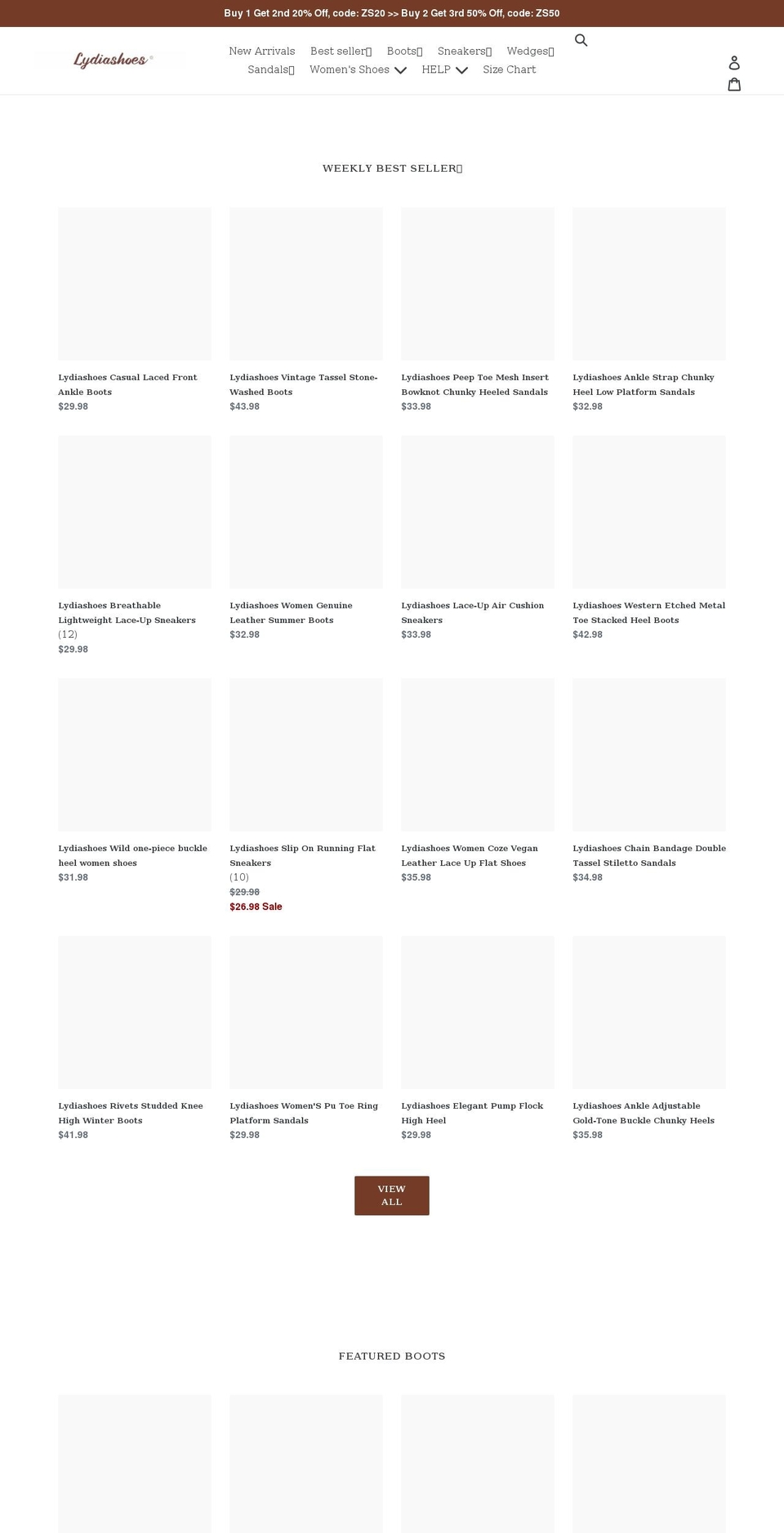 lydiashoes.com shopify website screenshot