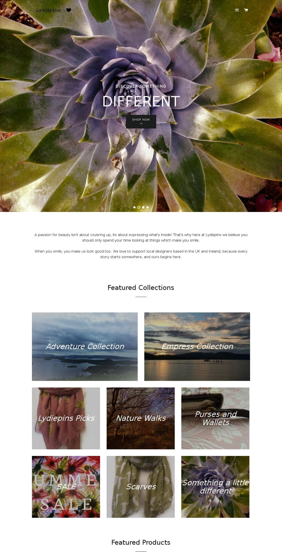 lydiepins.com — Shopify storefront screenshot