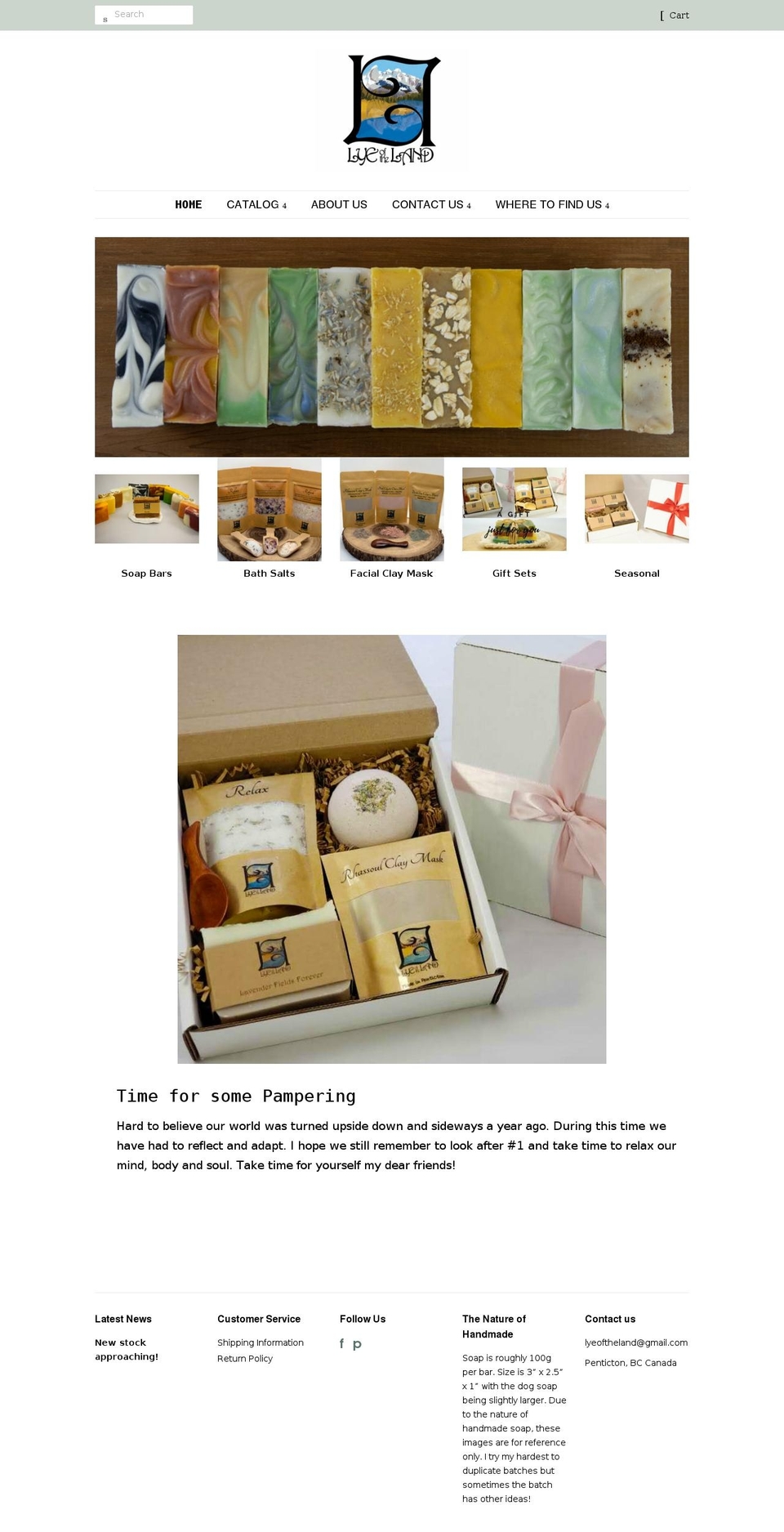 lyeoftheland.com shopify website screenshot