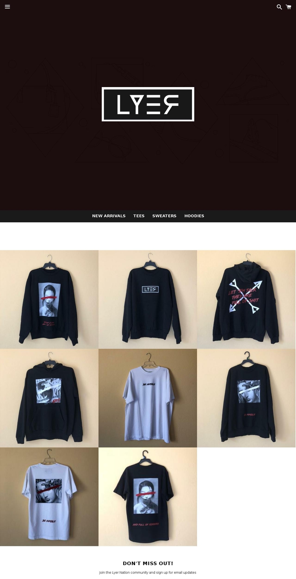 lyernation.com — Shopify storefront screenshot