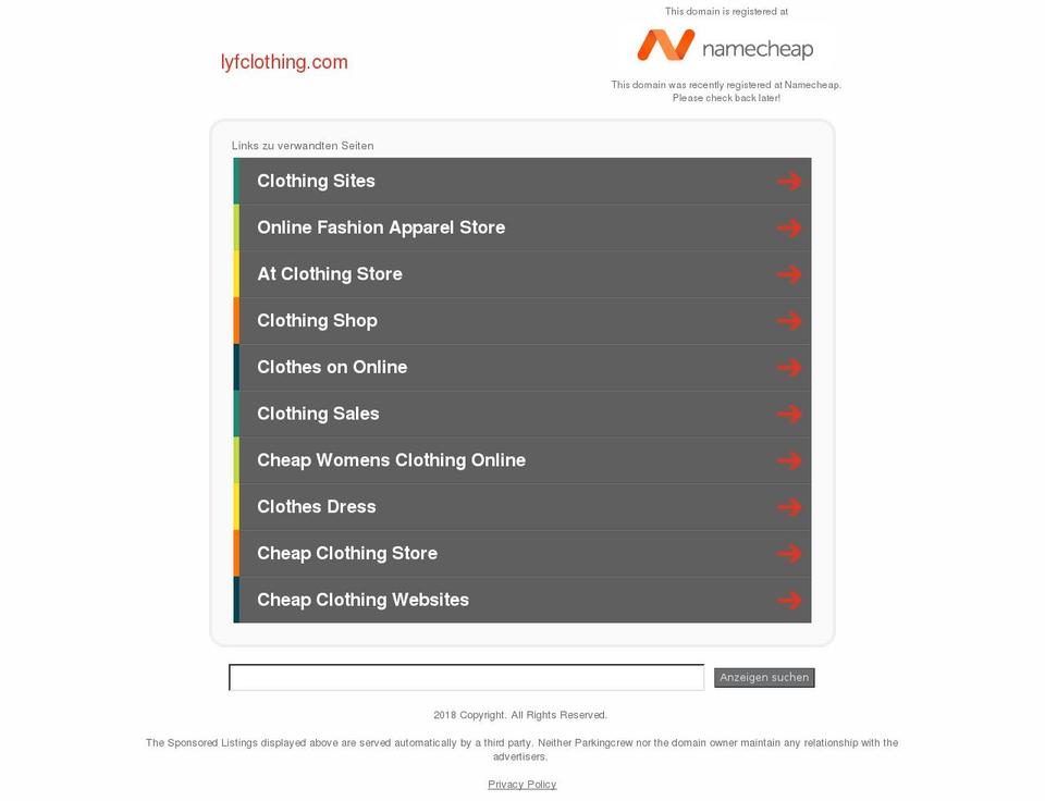 lyfclothing.com shopify website screenshot