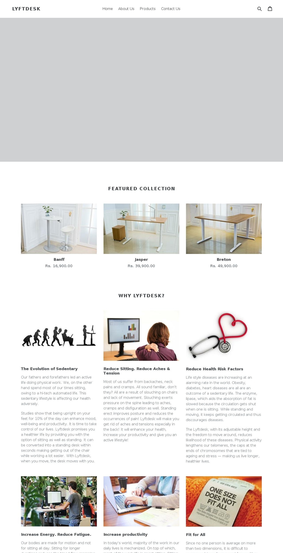 lyftdesk.com shopify website screenshot
