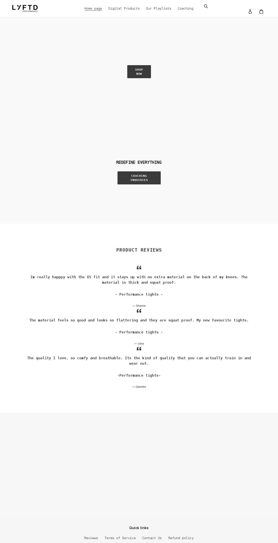 lyftdperformance.com shopify website screenshot