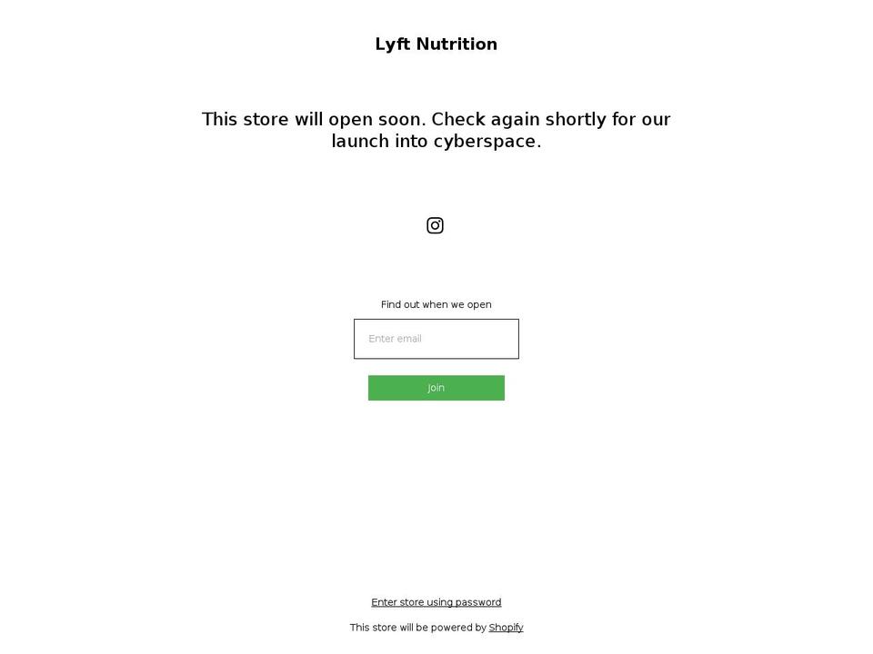 lyftnutrition.com — Shopify storefront screenshot