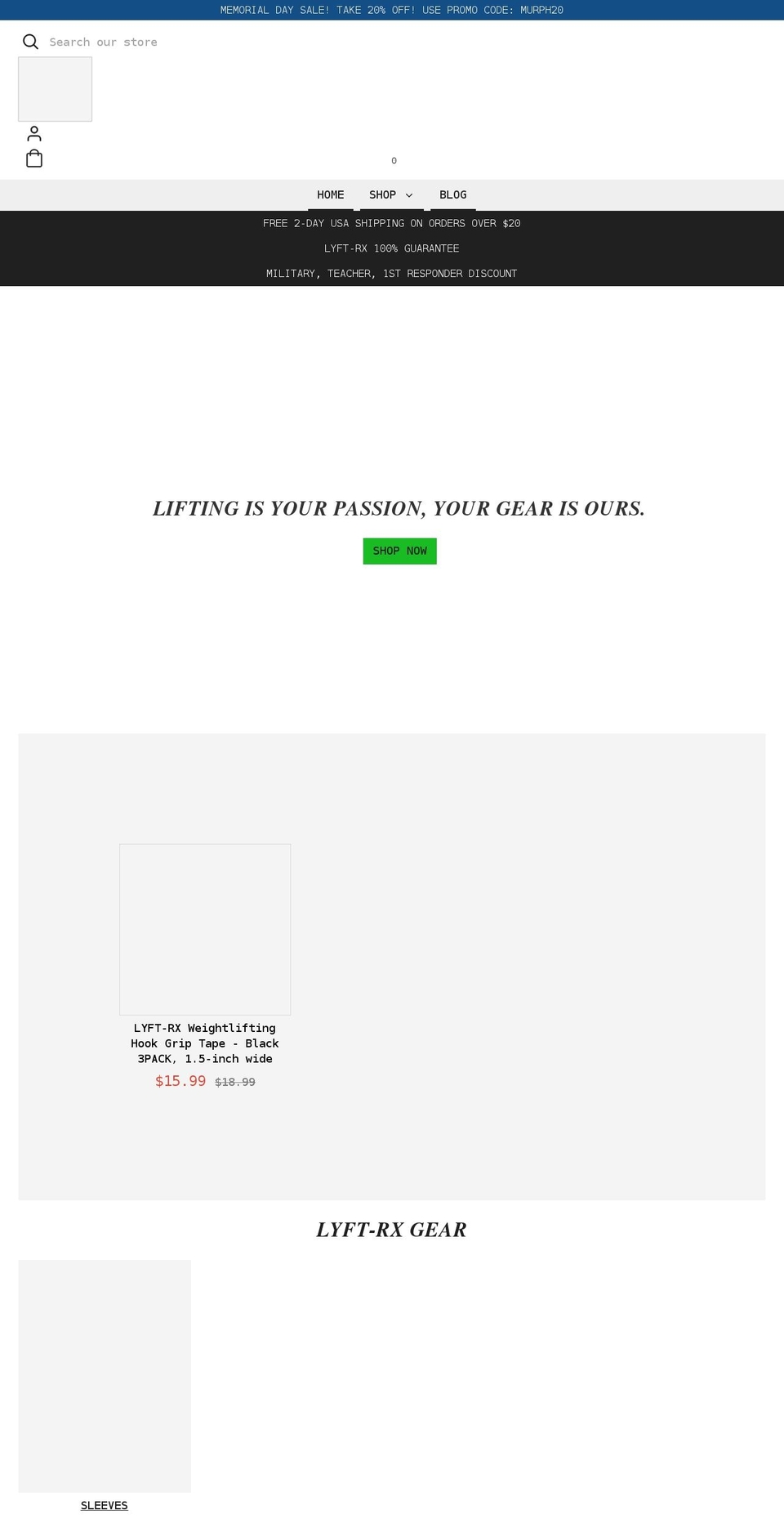 lyftrx.com shopify website screenshot