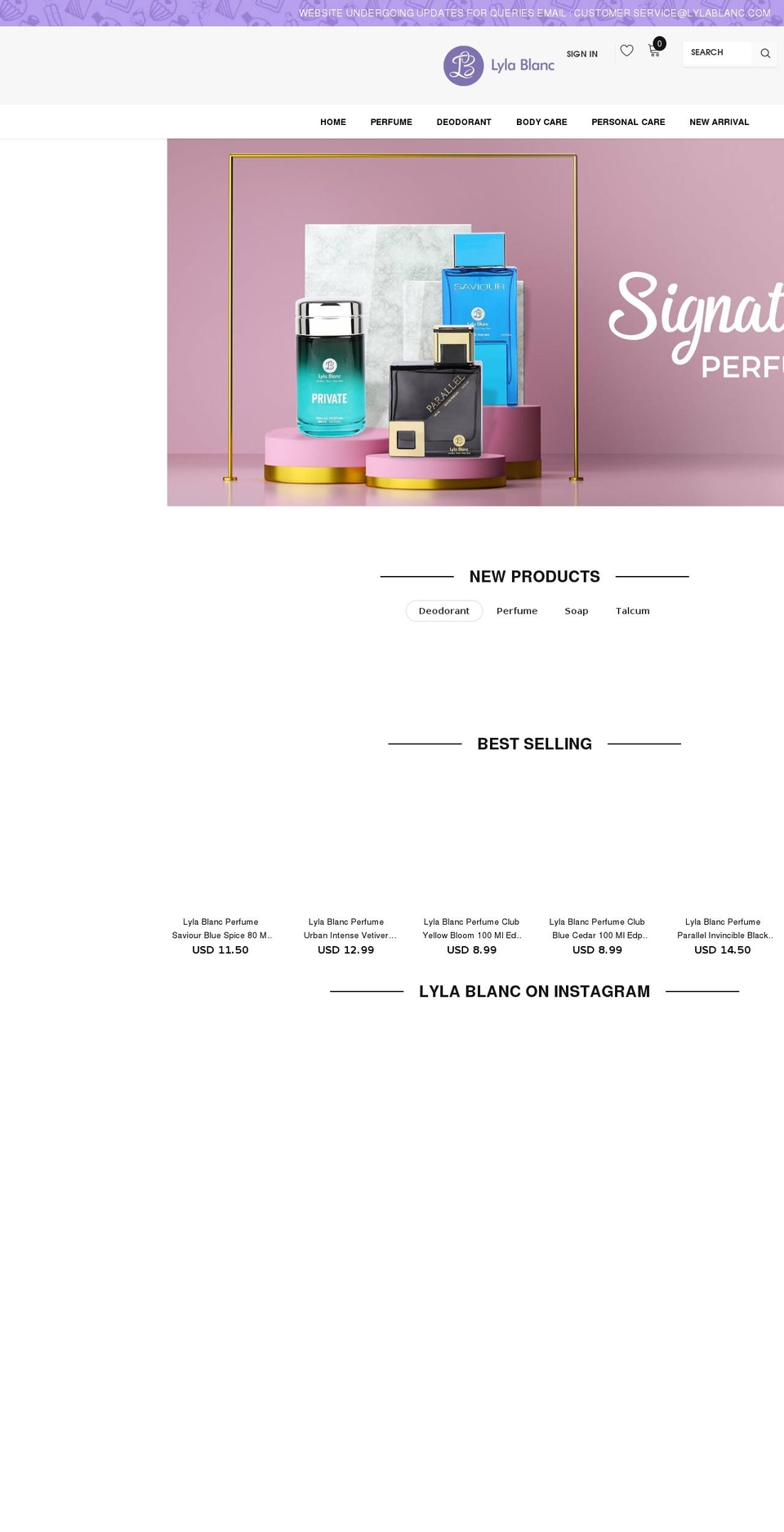 lylablanc.com shopify website screenshot