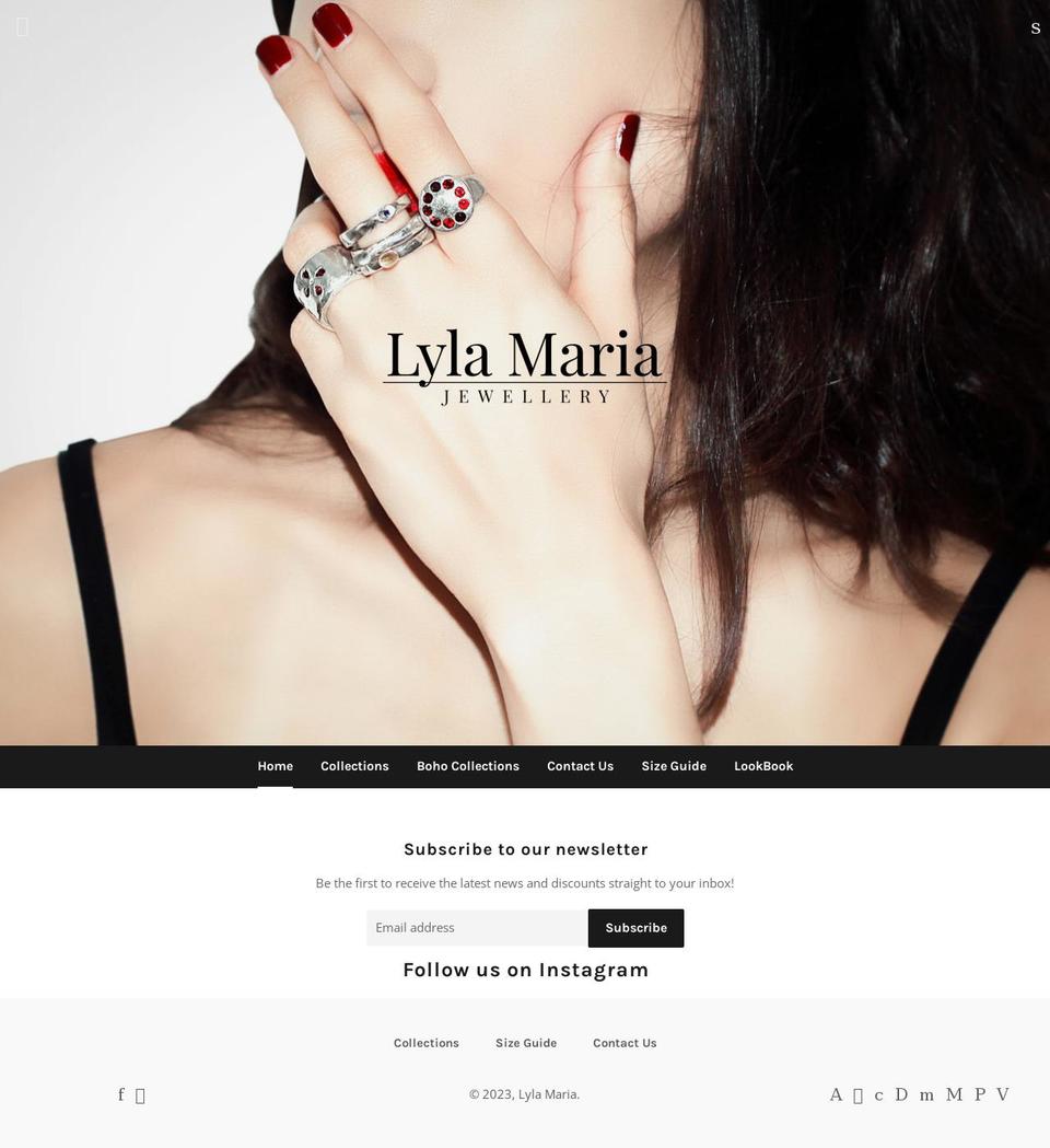 lylamariajewellery.com shopify website screenshot