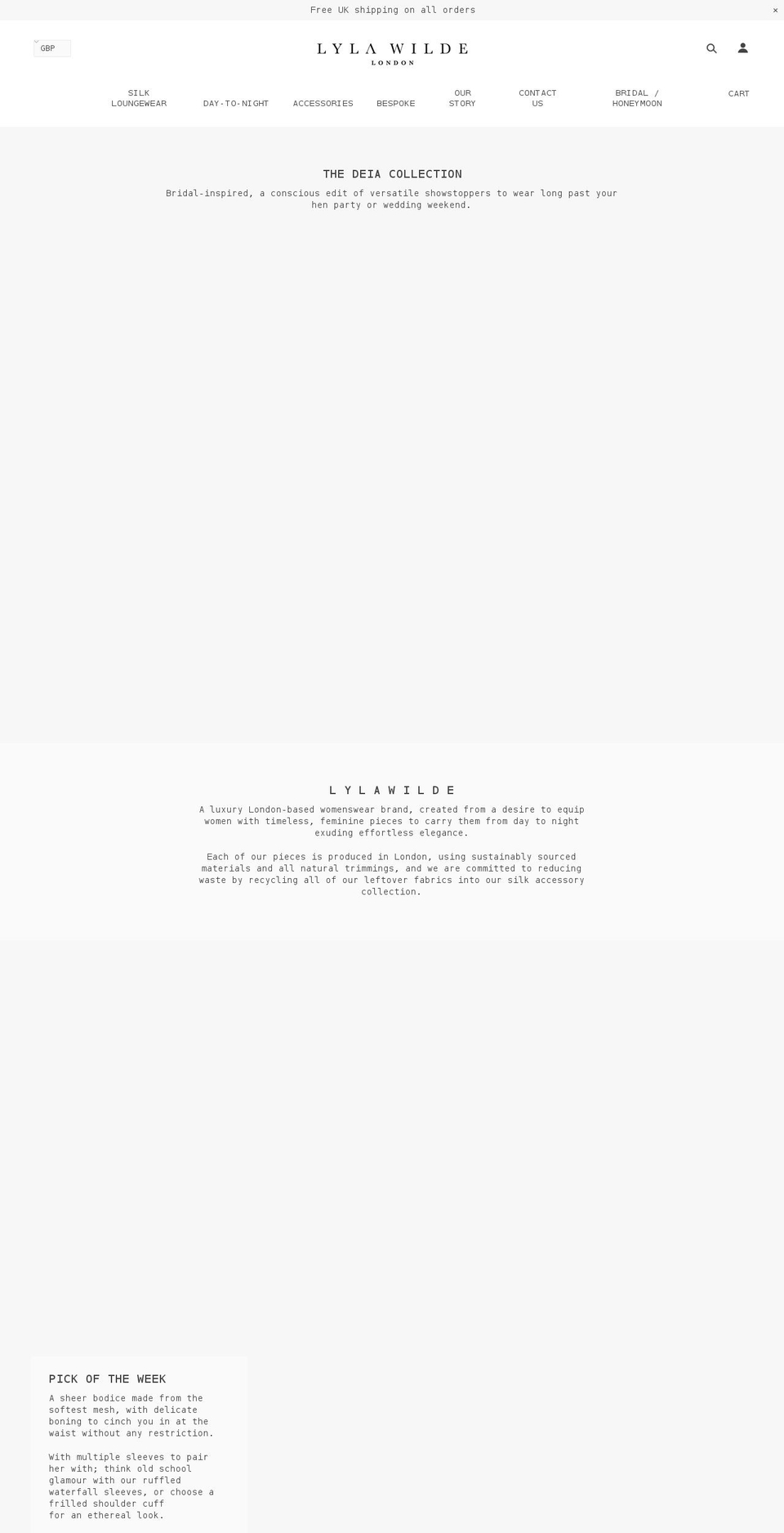 lylawilde.com shopify website screenshot