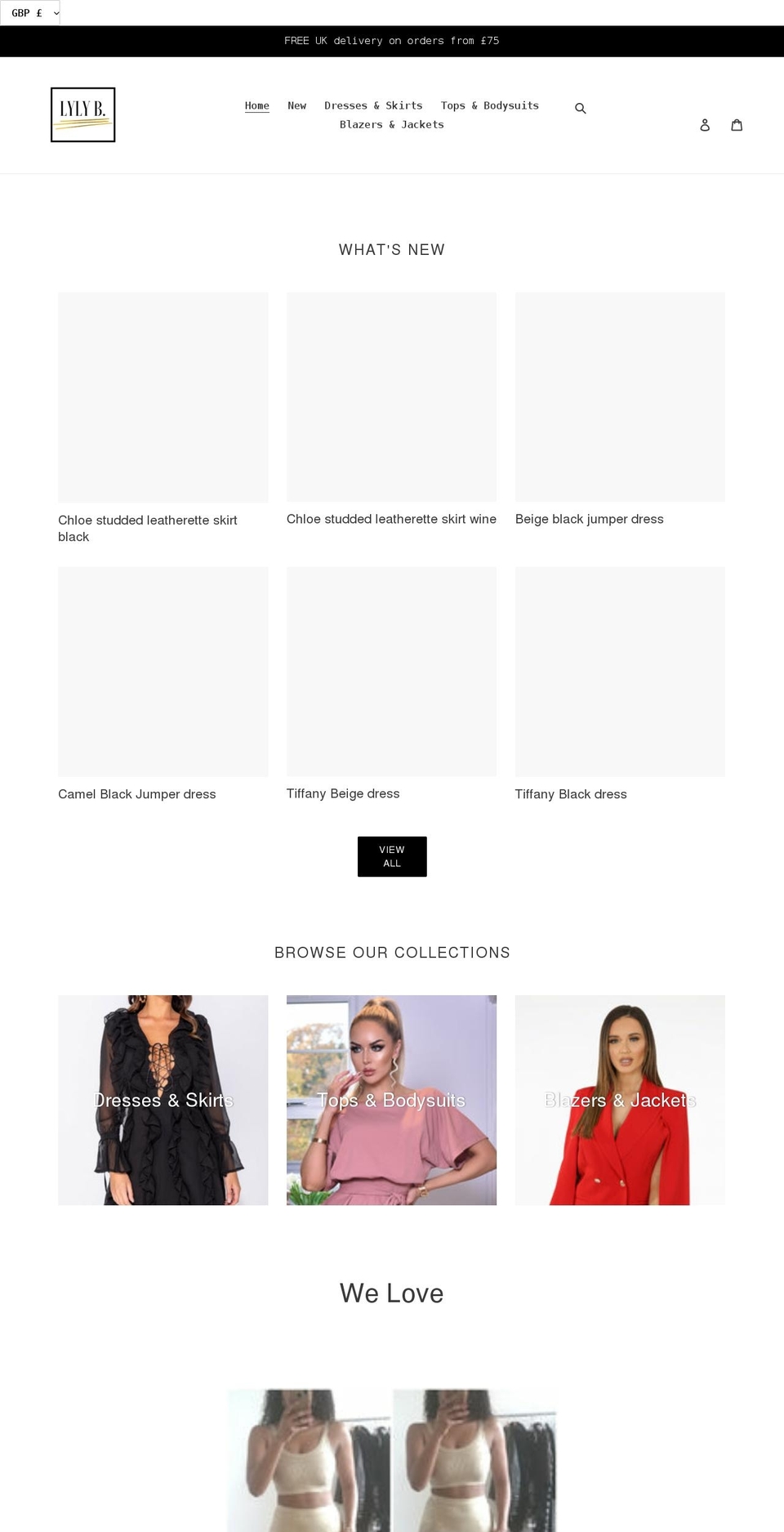 lyly-b.com shopify website screenshot