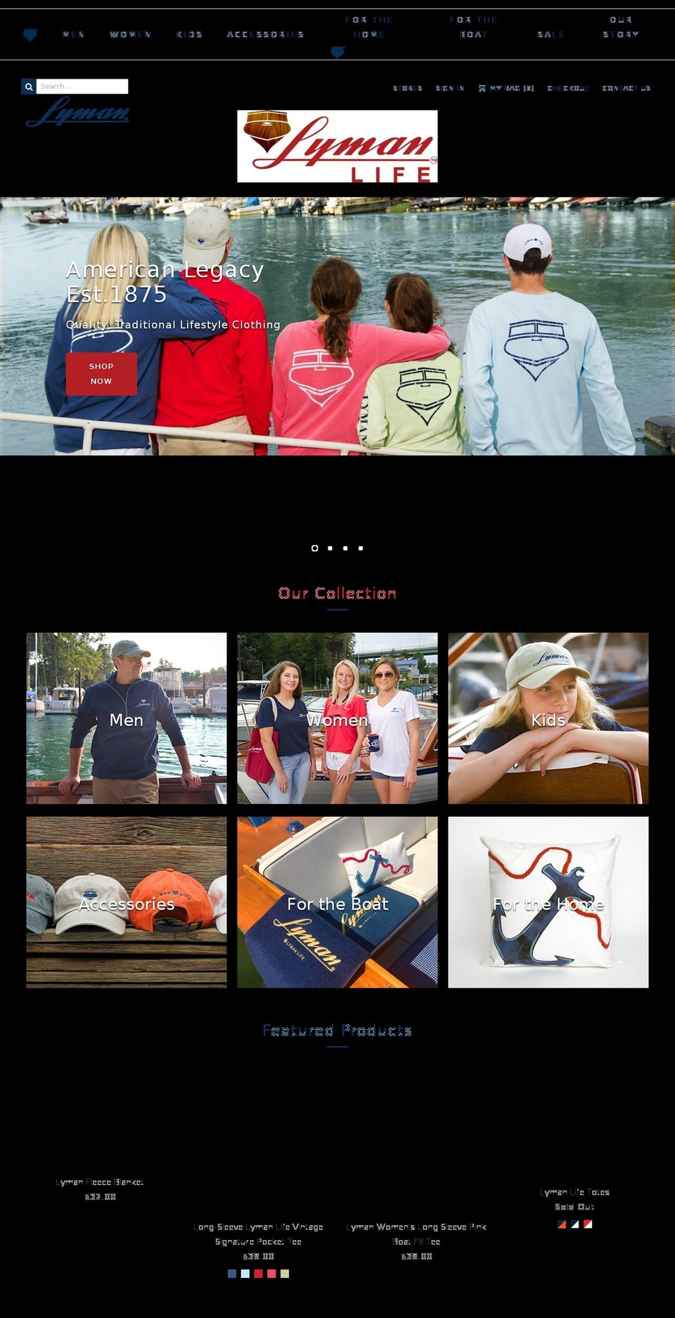 lymanboatstore.com — Shopify storefront screenshot