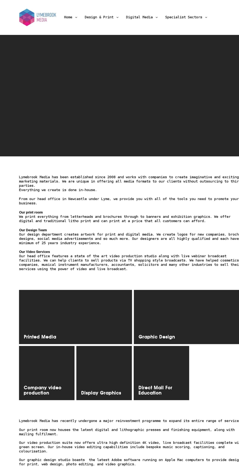 lymebrookmedia.co.uk shopify website screenshot