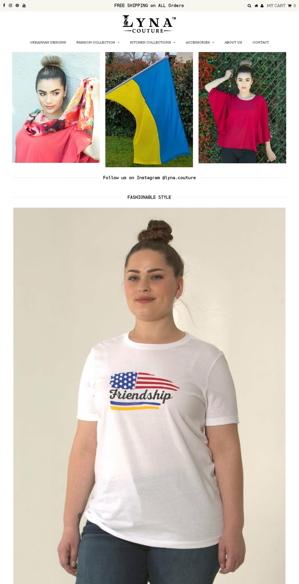 lynacouture.com shopify website screenshot