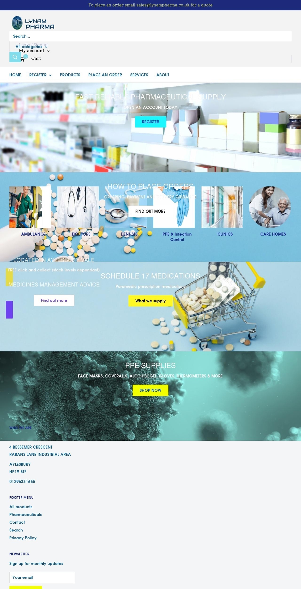 lynampharma.co.uk shopify website screenshot