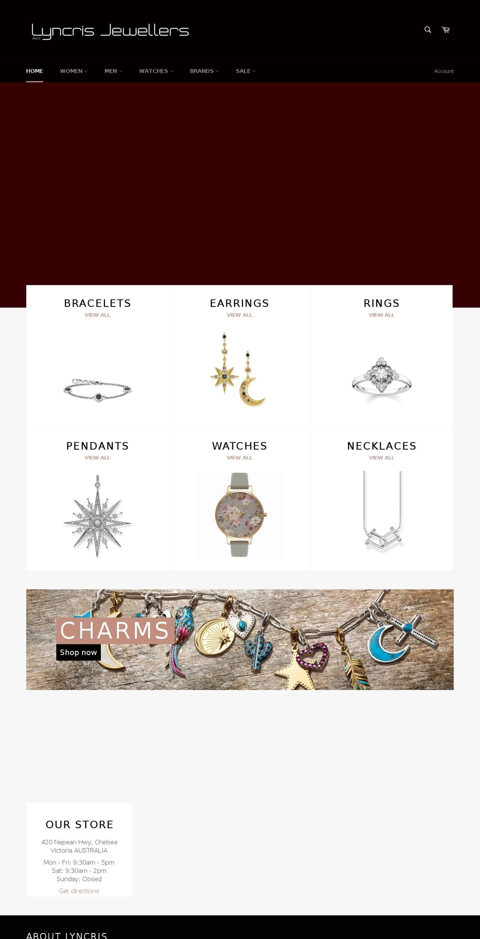 lyncris.com.au shopify website screenshot