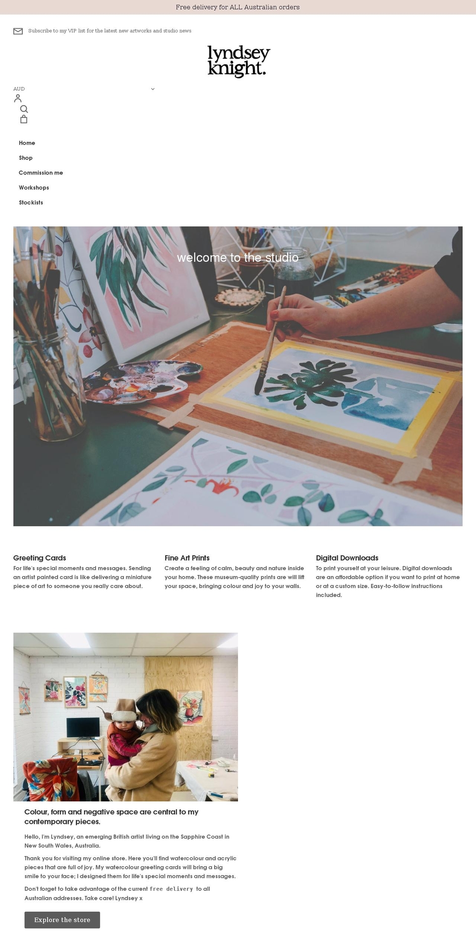 lyndseyknight.com shopify website screenshot