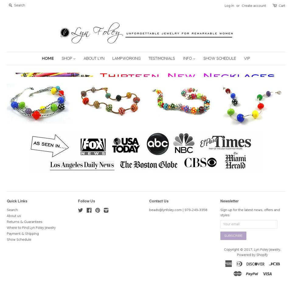 lynfoley.com shopify website screenshot