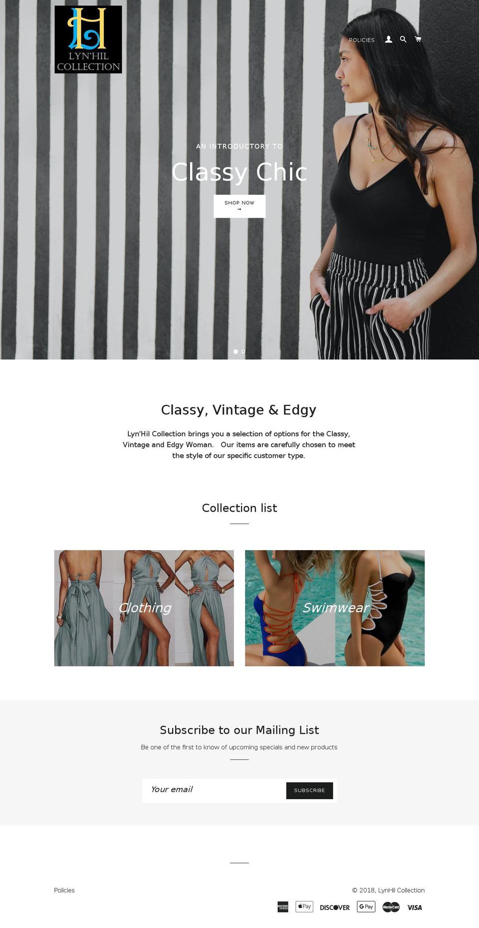 lynhilcollection.com — Shopify storefront screenshot