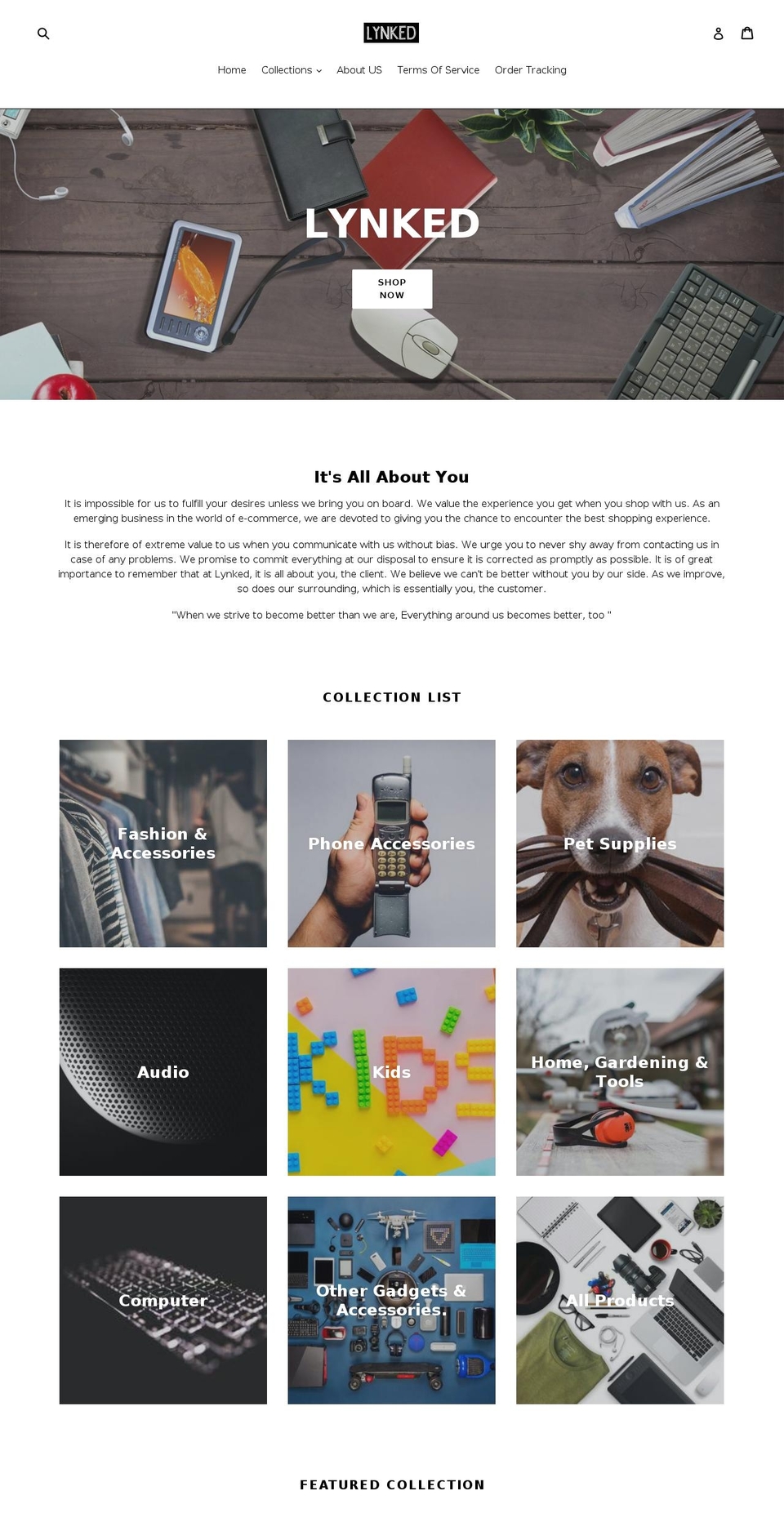 lynked.net shopify website screenshot