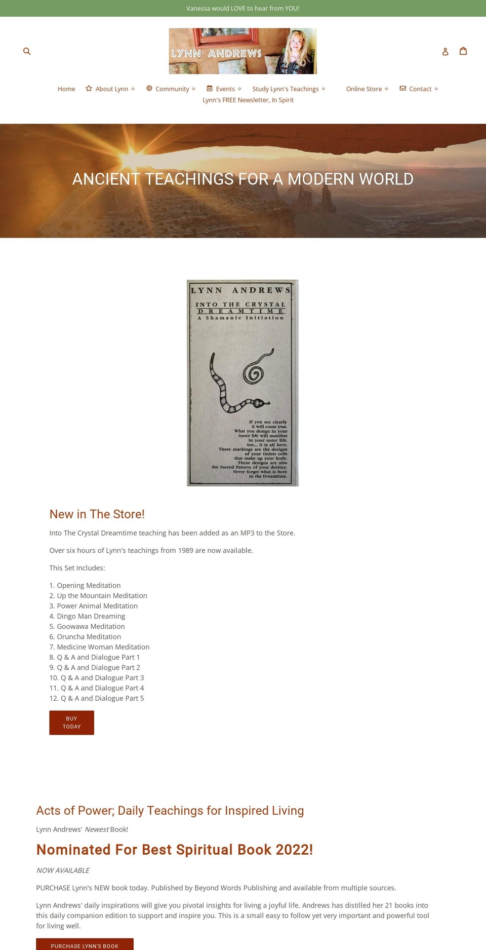 lynn-andrews-online-store.myshopify.com — Shopify storefront screenshot